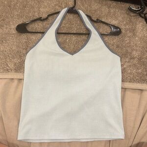 AE medium light blue halter neck tank top